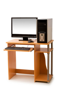电脑与办公桌隔离