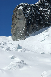 风景 高峰 场景 假期 冰川作用 滑雪者 格罗斯 布兰奇