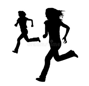 两个女人在跑步
