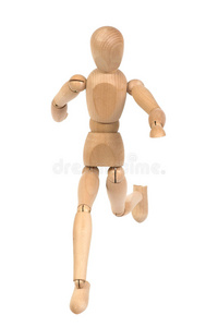 奔跑的木制人体模型