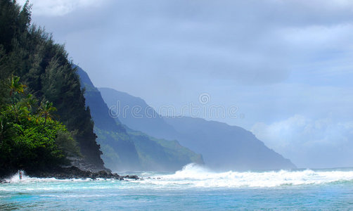 夏威夷考艾岛纳帕利海岸线