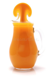 橙汁喷泉水壶图片
