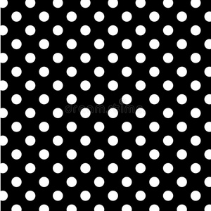 白色点黑色,无缝背景上的白色圆点照片