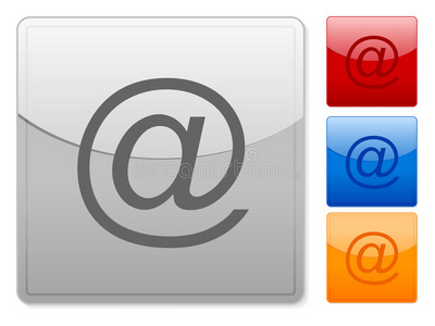 方形web按钮电子邮件