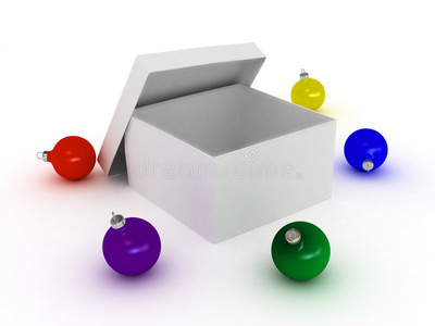 礼品盒和圣诞球