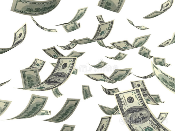 一只手给另一只手100美元欧元下跌(现场背景)金钱雨钱几百美元的钞票