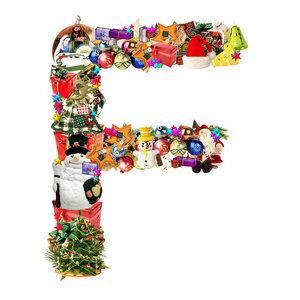 字母f，用于圣诞装饰