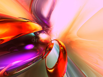 3d彩色抽象玻璃渲染背景