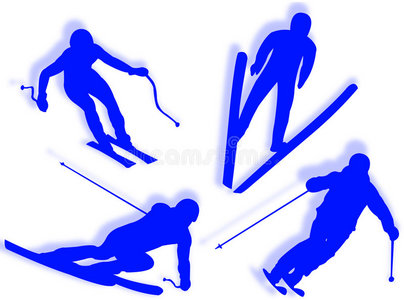 滑雪者轮廓图片