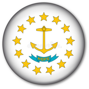 罗德岛州国旗按钮照片