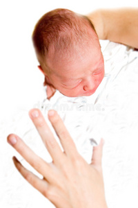 刚出生的婴儿在母亲的手中