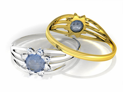 两枚蓝宝石戒指
