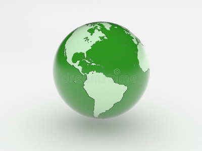绿色三维世界地球仪
