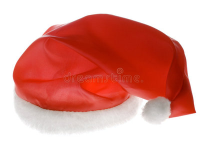 白色圣诞老人的红帽子