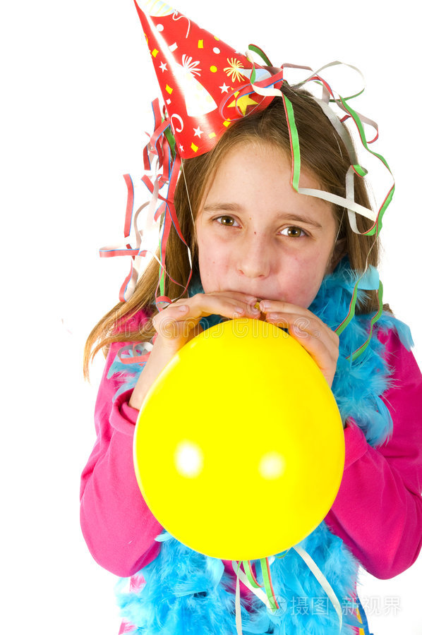 吹气球的女孩