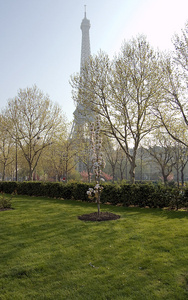 春天的巴黎埃菲尔铁塔