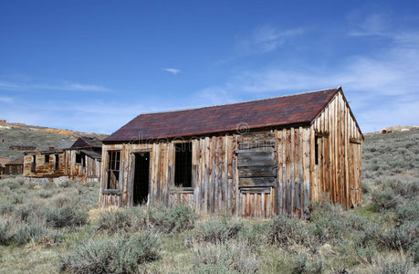 被遗弃的 房子 木材 历史 旅行 古老的 天空 沙漠 采矿