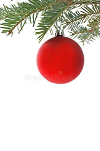 圣诞树上的红色装饰品