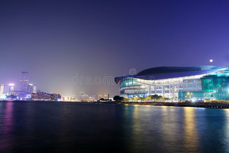 香港会展中心夜景图片