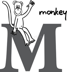 动物字母m猴子