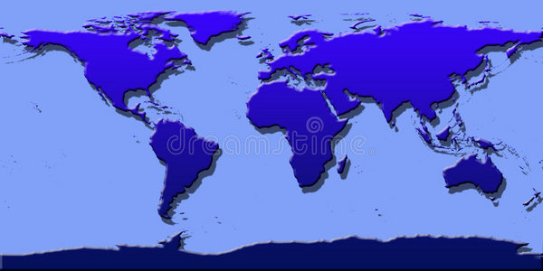 世界地图阴影