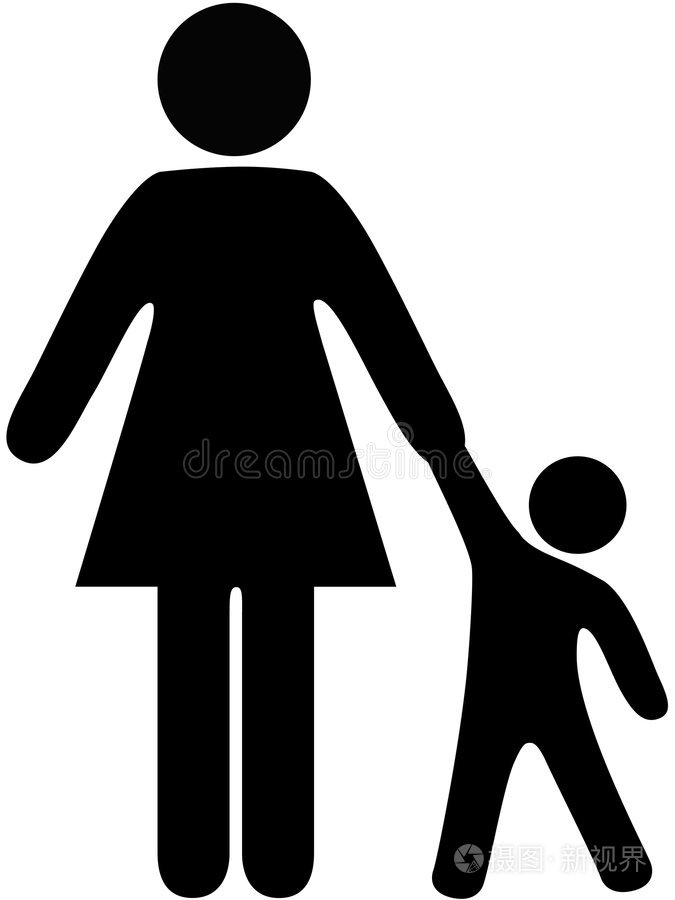 幸福的家庭为宝宝设置图标有孩子的家庭父子俩收集家庭剪影家族象征