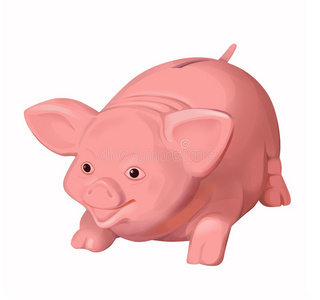 粉红钱箱猪