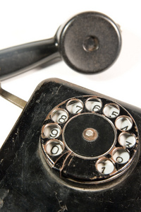 黑色古董电话机图片