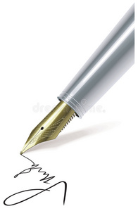 钢笔在纸上写字