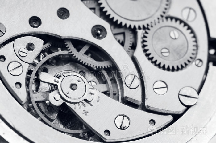发条装置机械时钟齿轮部分齿轮抽象时钟机背景手表背景时钟的一部分