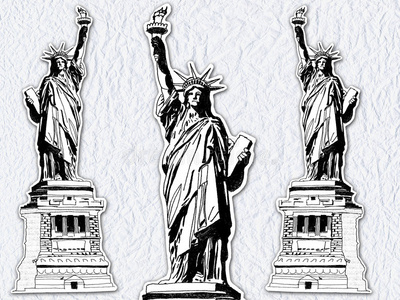 纸张 自由 中心 艺术 信标 轮廓 复制 插图 美国人 地标