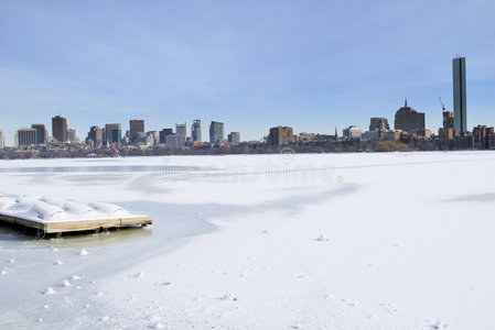 波士顿冬季天际线