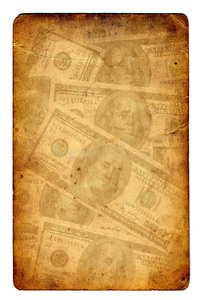 旧的纸质垃圾美元背景