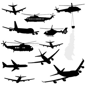 直升机和飞机轮廓图片