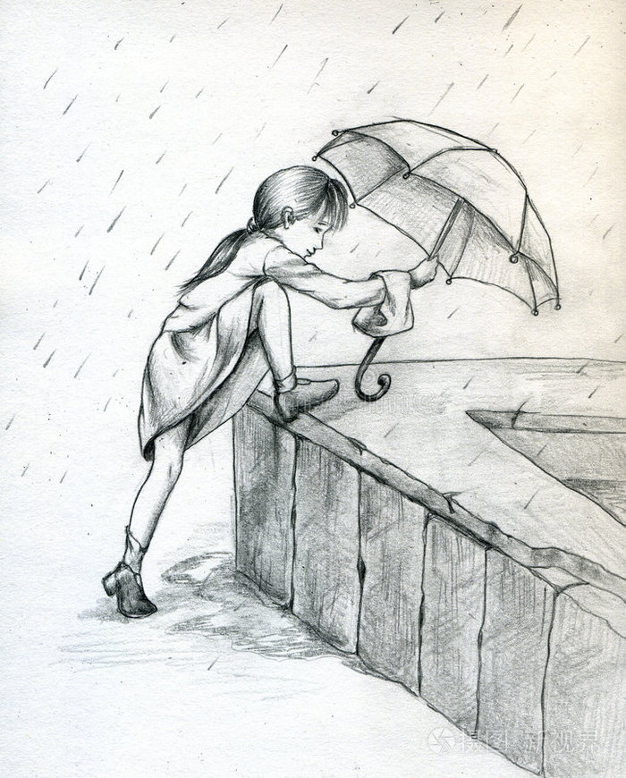 在雨中玩耍
