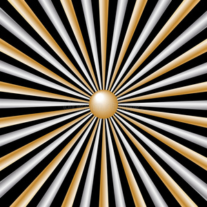 一条银线黑色背景上的银色和金色光线照片