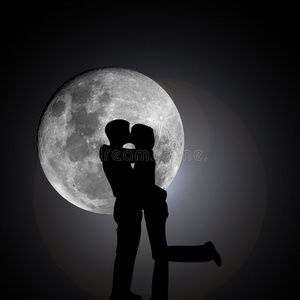 古风月夜夜与月接吻照片