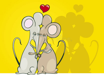 插图 激情 卡片 绘画 啮齿动物 甜的 卡通 有趣的 拥抱