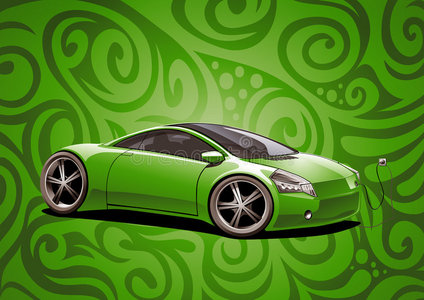 绿色电动跑车