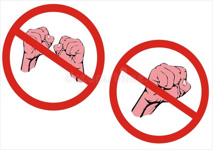 禁止打架标志简笔画图片