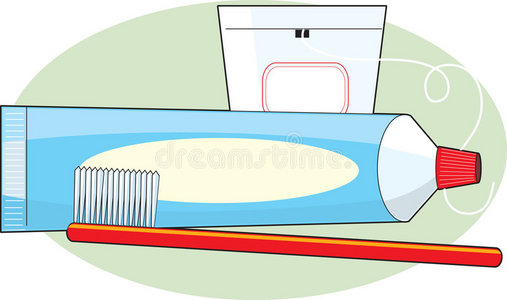 牙膏和刷子