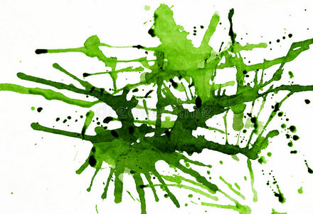 绿色墨水飞溅照片