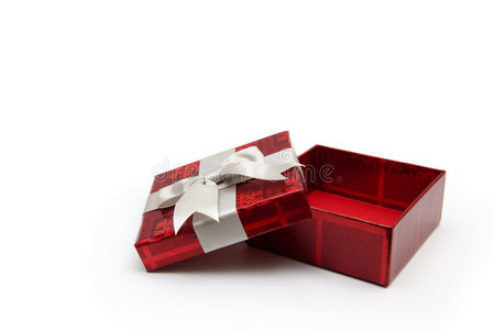 打开的红色礼品盒