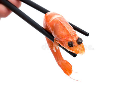 寿司筷子夹大虾图片
