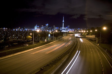 奥克兰夜景和道路