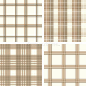 选中的格子呢无缝米色格子图案套装照片
