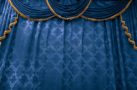 蓝色舞台幕布图片