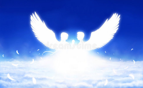 漫画两个天使图片