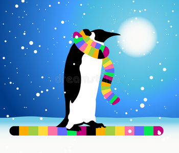 企鹅，北极的冬天