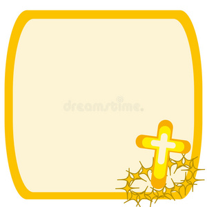 适用于壁纸,包装纸和背景,明信片和婚礼请柬的装饰物品带十字架和圣心